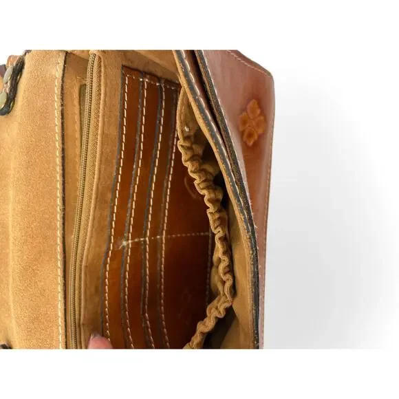 The Patricia Nash Lanza Crossbody Bag Tooling embossed leather Purse - Picture 7 of 8